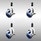 Service Caster 3 Inch 316SS Solid Poly Swivel 1-1/8 Inch Expanding Stem Caster Set Brake SCC SCC-SS316EX20S314-SPUS-TLB-118-4 - alternate 1